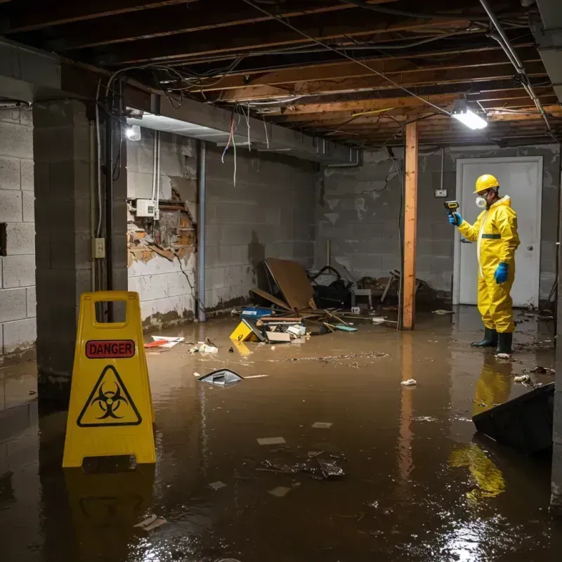 Flooded Basement Electrical Hazard in Oakridge, OR Property